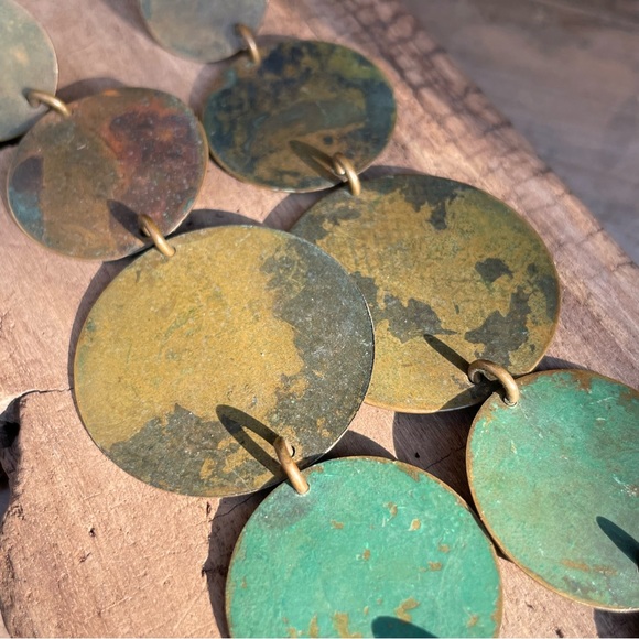 Vintage Artisan Drop Earring with Patina Discs - Picture 13 of 15